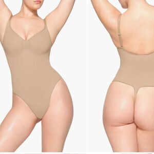 Skims Size 4x/5x Seamless Sculpt Thong Bodysuit Clay Shapewear